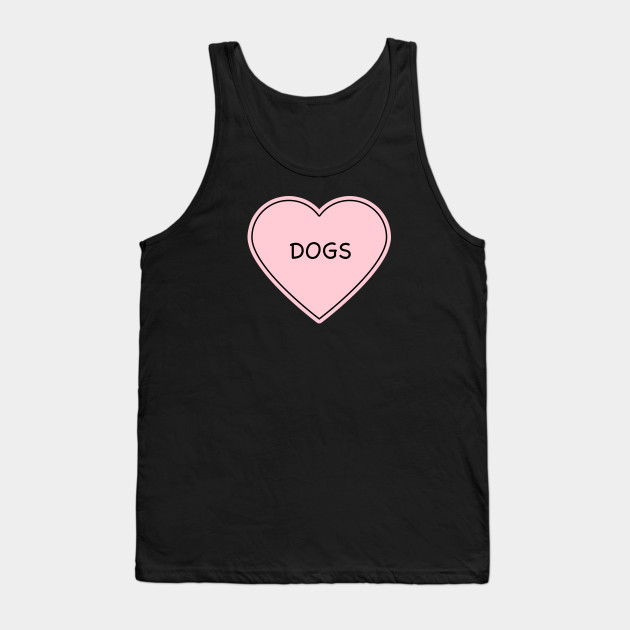 Dog Love Pink Heart Pattern Tank Top