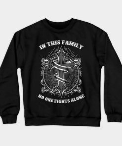 Brain Cancer Awareness In This Family No One Fights Alone Crewneck Sweatshirt