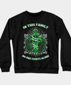 Bipolar Awareness In This Family No One Fights Alone Crewneck Sweatshirt