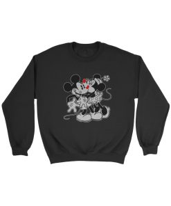 Disney Mickey Minnie Mouse Red Nose Couple Cartoon Sweatshirt