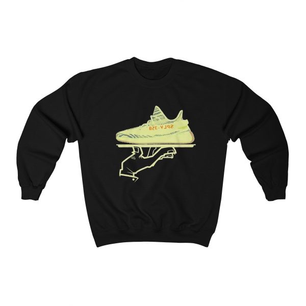 Yeezy Boost 350 V2 Semi Frozen Yellow Sneakermatch Black Unisex Sweatshirt